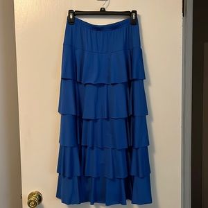 Royal Blue Maxi Ruffle Skirt